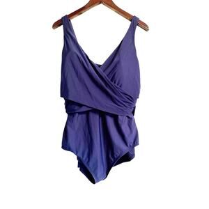 Lands End Sz 20W DDD Slender Suit Wrap One Piece Swim Suit‎